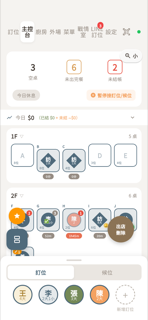 主控台（桌況 + 統計 + 營收條 + FAB）