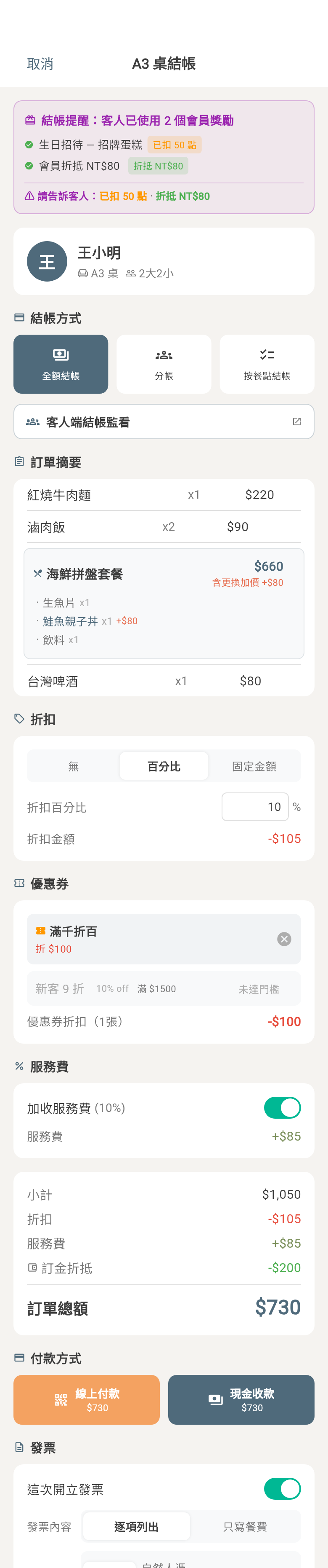結帳大廳 全額