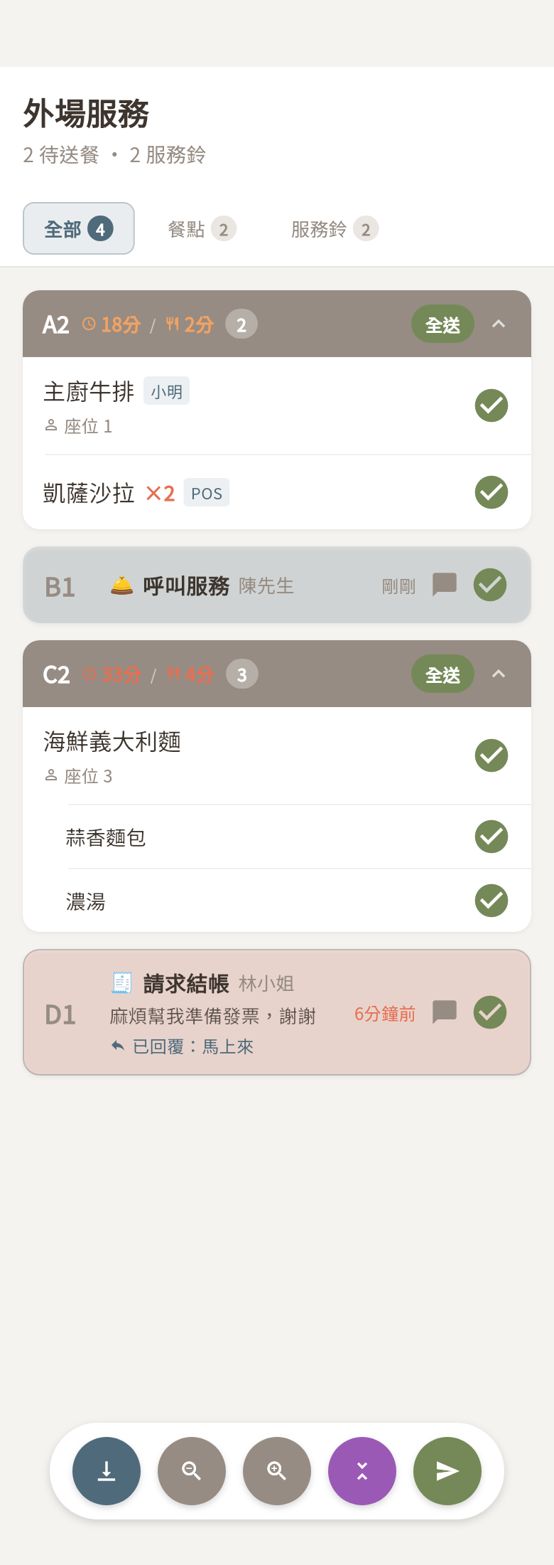 外場送餐