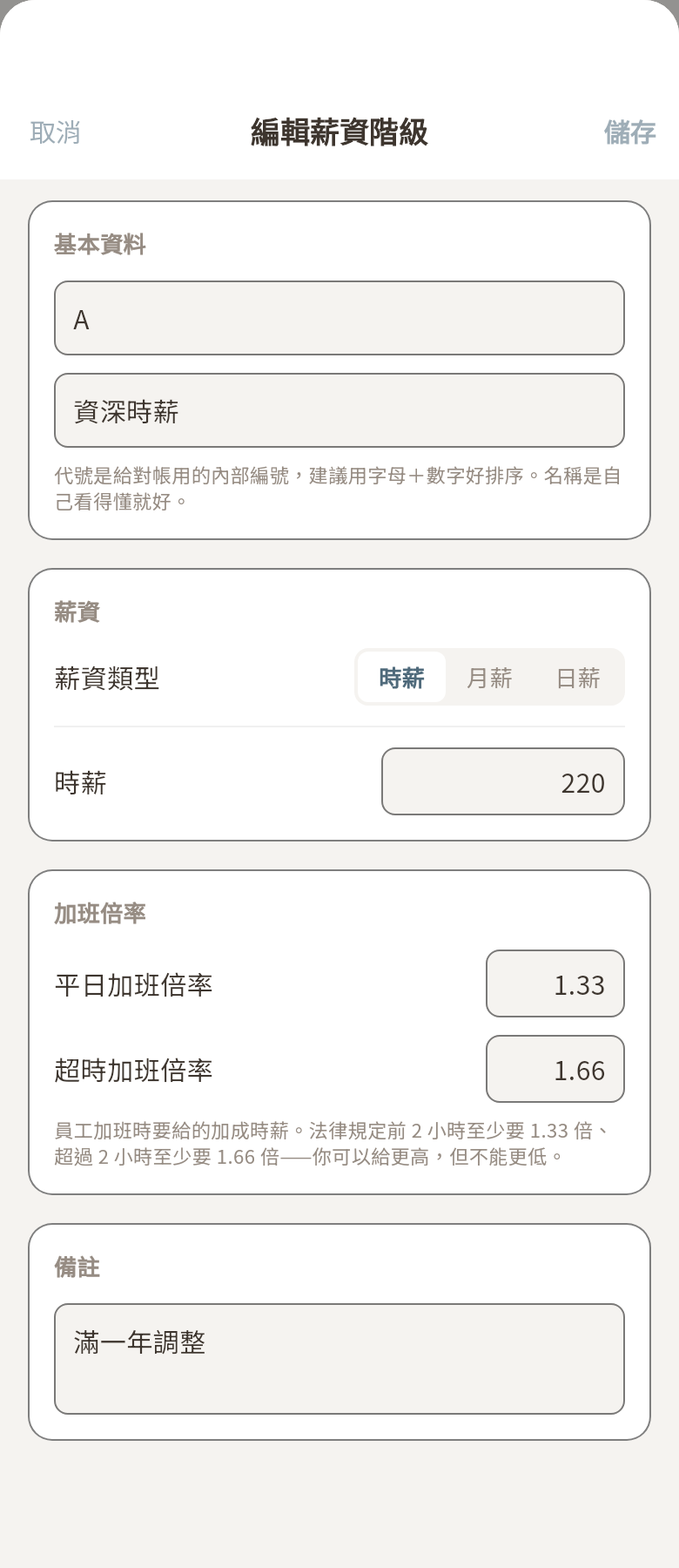 編輯薪資級距