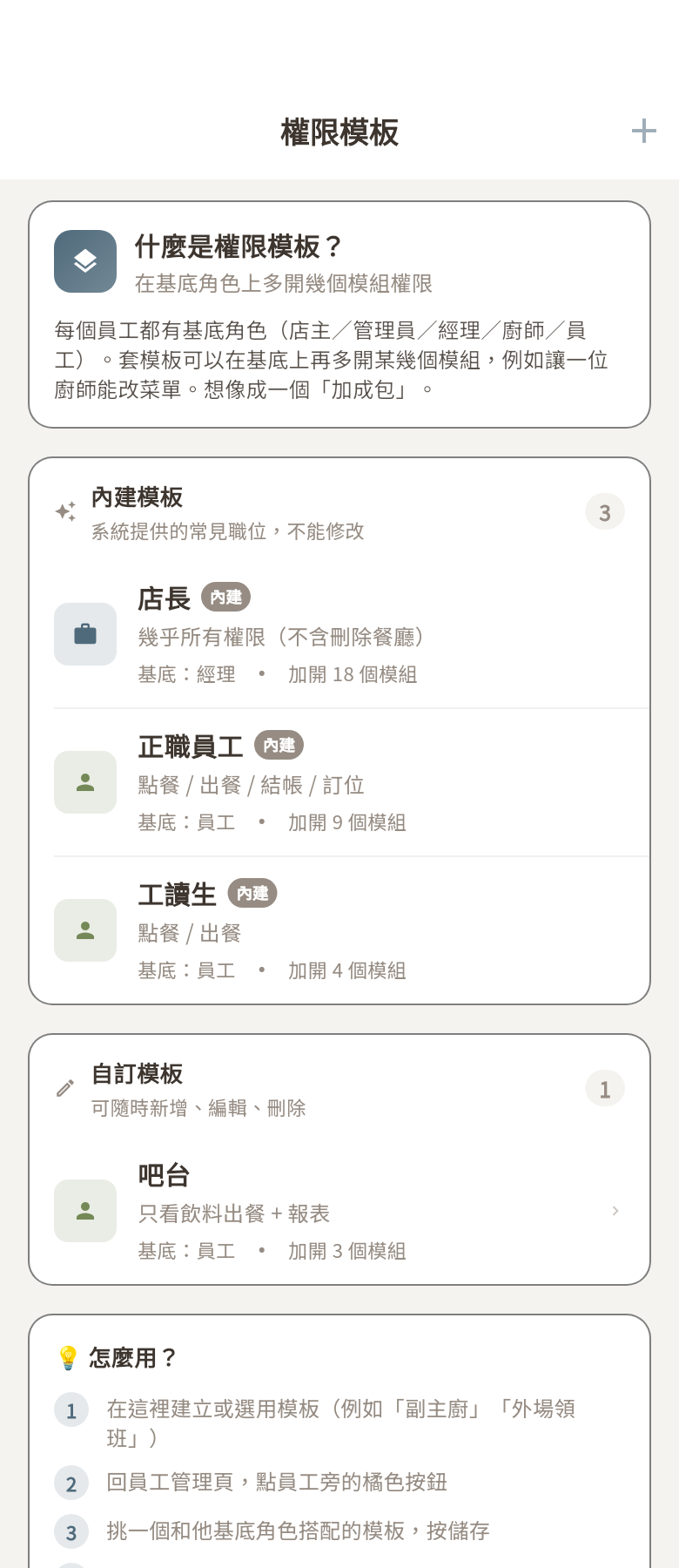 權限模板